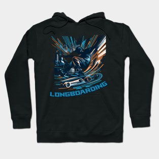 Longboarder On Skateboard Or Longboard Hoodie